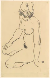 Sedící ženský akt, 1918